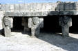 Sacrificial altar in Temple of Warriors at Chichén Itzá. Mexico.