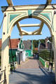 Village beyond Ouderkirk, aan de Amstel drawbridge at Arnhem Openlucht Museum. Arnhem, Netherlands.