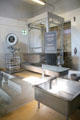 Cheese making equipment in Veenwouden dairy factory at Arnhem Openlucht Museum. Arnhem, Netherlands.