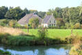 Landscape with houses at Arnhem Openlucht Museum. Arnhem, Netherlands.