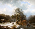 Winter landscape painting by Barend Cornelis Koekkoek at Teylers Museum. Haarlem, Netherlands.