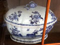 Blue & white ceramic covered bowl in home of Pieter Teyler at Teylers Museum. Haarlem, Netherlands.