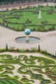 Fountain of Celestial Sphere, reflecting the world as it was known in Europe at the end of the 17th C in lower garden. Het Loo, Netherlands.