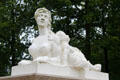 White marble sphinx in formal gardens. Het Loo, Netherlands.