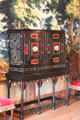 17thC Dutch Antwerp cabinet with decorative inlay in Old Dining Room. Het Loo, Netherlands.
