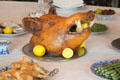 Boar's head on dining table in New Dining Room. Het Loo, Netherlands.