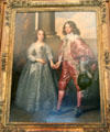 Portrait of William II & his bride Mary Stuart probably a copy. Het Loo, Netherlands.