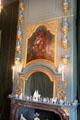 One of Princess Mary's private rooms with miniature Delft & other objects arrayed on mantel. Het Loo, Netherlands.