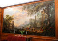 Large Romantic era painting of countryside in Parlor of Prince Bernhard. Het Loo, Netherlands.