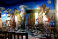 Murals showing enlarged tin figures at National Tin Figures Museum. Ommen, Netherlands