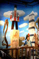 Murals showing enlarged tin figures by Matthÿs R, Anouk Martyn, Arthur Stakuis Zamer at National Tin Figures Museum. Ommen, Netherlands.