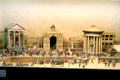 Tin figure diorama showing Rome on the Tiber with triumphant procession for a winning army at National Tin Figures Museum. Ommen, Netherlands.