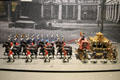 Tin figure diorama showing Gold Coach of the Royal Family used on many ceremonial occasions during the 20thC at National Tin Figures Museum. Ommen, Netherlands.