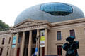 Museum De Fundatie entrance & elliptical addition on roof. Zwolle, Netherlands