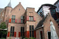 The ancient brick towers paired with 20thC architecture of ANNO Stadsmuseum Zwolle. Zwolle, Netherlands.