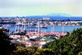Auckland Harbor as seen from War Memorial Museum. Auckland, New Zealand.