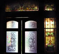 Stained glass windows in Antrim House. Wellington, New Zealand.