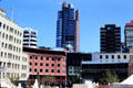Civic Square with the Majestic Centre in the distance. Wellington, New Zealand.