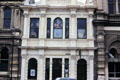 Building facade in Oamaru with fanciful decorations. New Zealand.
