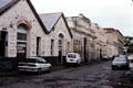 Old wool sales buildings along back streets of Oamaru. New Zealand.