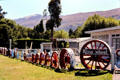 King Wheel Cottage displays a collection of iron wheels in Kingston. New Zealand.
