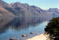 Mountains on far shore of Lake Wakatipu. New Zealand.