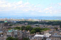 Green Charlotte Square with Firth of Forth beyond from Edinburgh Castle. Edinburgh, Scotland.