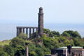 Calton Hill with National Monument temple & Nelson Monument tower. Edinburgh, Scotland.