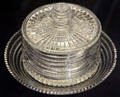 Glass butter dish by Caledonian Glassworks of Edinburgh at Museum of Edinburgh. Edinburgh, Scotland.