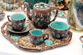 Earthenware cabaret set by Charles Belfield & Co. of Prestonpans, Scotland at Museum of Edinburgh. Edinburgh, Scotland.