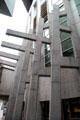 Pillars & beams supporting Scottish Parliament. Edinburgh, Scotland.