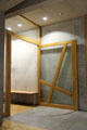 Interior doorway with St Andrew's cross at Scottish Parliament. Edinburgh, Scotland.