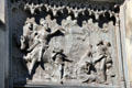 Knight on horse relief panel by William Birnie Rhind on Duke of Buccleuch statue. Edinburgh, Scotland.