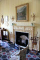 Adam-style fireplace in bedchamber at Georgian House museum. Edinburgh, Scotland.