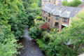 View of Water of Leith in Dean Village. Edinburgh, Scotland.