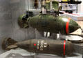 High explosive WWII bomb & target indicator dropped to light up targets at National Museum of Flight. East Fortune, Scotland.