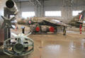Side view of Hawker Siddeley Harrier jump jet at National Museum of Flight. East Fortune, Scotland.