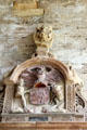 Carved stone shrine in Seton Collegiate Church. Seton, Scotland.