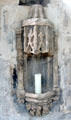Wall carving with candle at Seton Collegiate Church. Seton, Scotland.