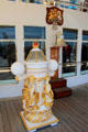 Replica of compass binnacle originally on Royal George & successive royal yachts displayed on Verandah deck of Royal Yacht Britannia. Edinburgh, Scotland.