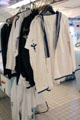 Naval uniforms in laundry on Royal Yacht Britannia. Edinburgh, Scotland.