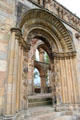 Romanesque west processional doorway at Jedburgh Abbey. Jedburgh, Scotland.
