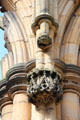 Stone corbels at Melrose Abbey. Melrose, Scotland.