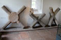 Vault ribs in museum at Melrose Abbey. Melrose, Scotland.