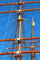 Masts of RRS Discovery. Dundee, Scotland.