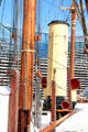 Mast & stacks aboard RRS Discovery. Dundee, Scotland.