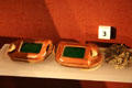 Green glass snowgoggles used on Antarctic expedition at RRS Discovery Museum. Dundee, Scotland.