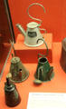 Coal trimmer's plus engineer's lamps which burned paraffin oil used aboard trawlers to spread coal bunkers aboard trawlers at Scottish Fisheries Museum. Anstruther, Scotland.