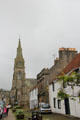 Falkland High Street with Parish Church. Falkland, Scotland.