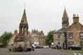 Falkland High Street with Bruce Fountain, Palace,& Town Hall. Falkland, Scotland.